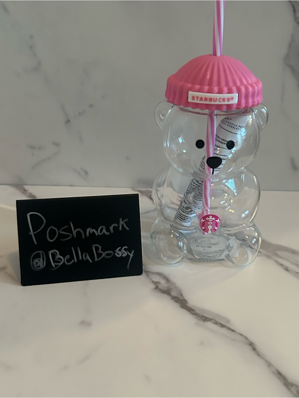 RARE Pink Starbucks Glass Bearista Cup - Picture 10 of 10